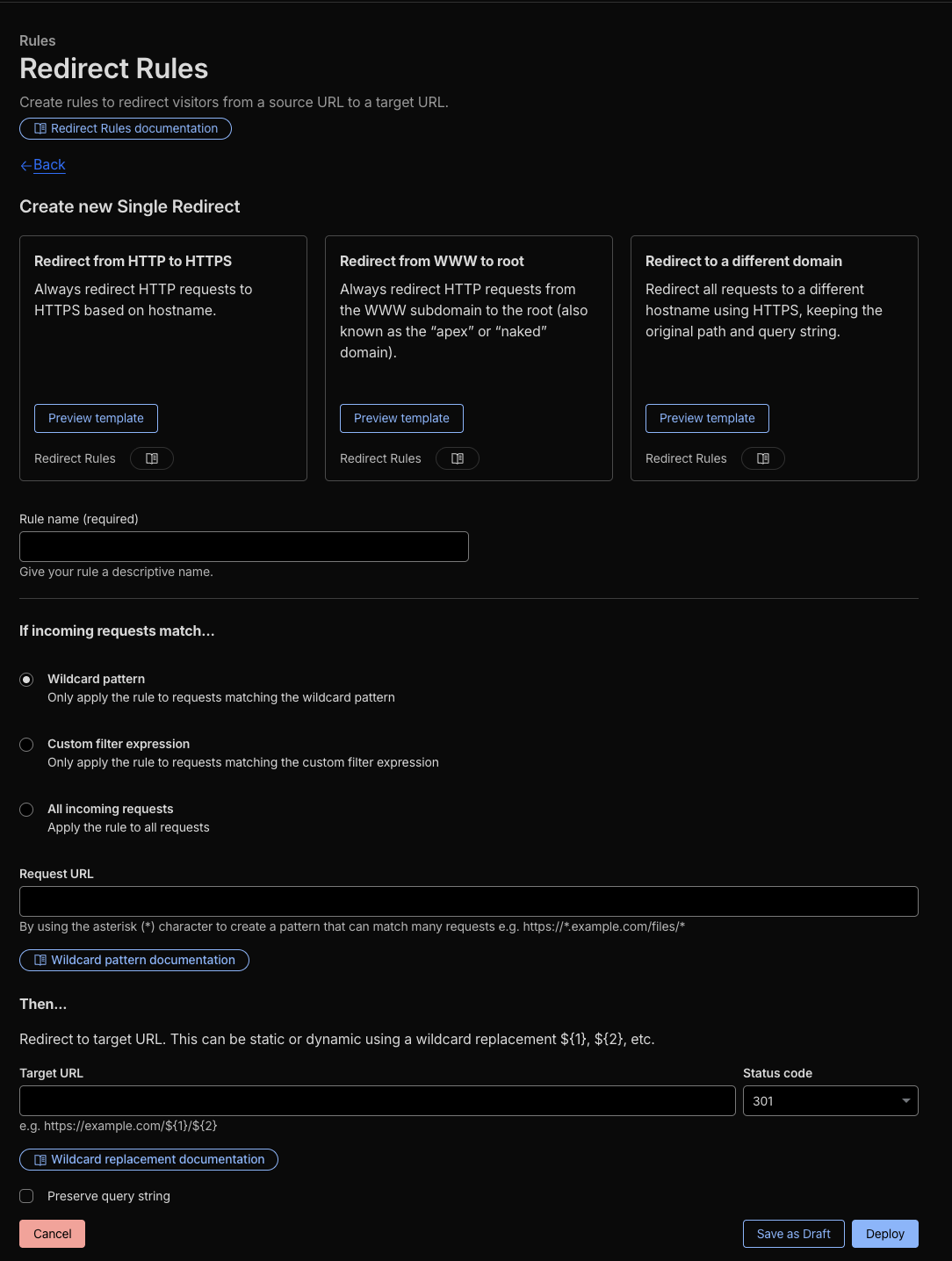 Redirect Rules in Cloudflare